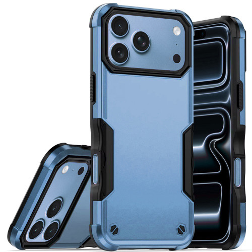 Military Grade Shockproof Hybrid Armor Case for iPhone 18 Pro and iPhone 17 Pro - Light Blue
