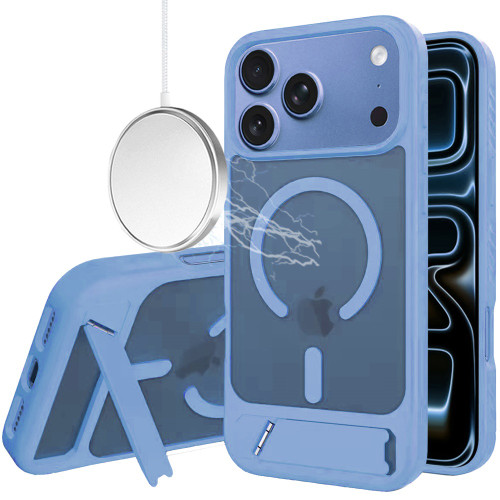 Shade Series MagSafe Matte Hybrid Case with Kickstand for iPhone 18 Pro and iPhone 17 Pro - Light Blue