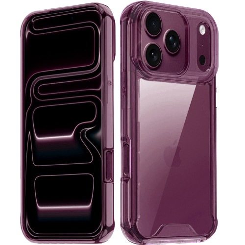 Shockproof Fusion Shield Tough Snap-on Case for iPhone 18 Pro and iPhone 17 Pro - Burgundy