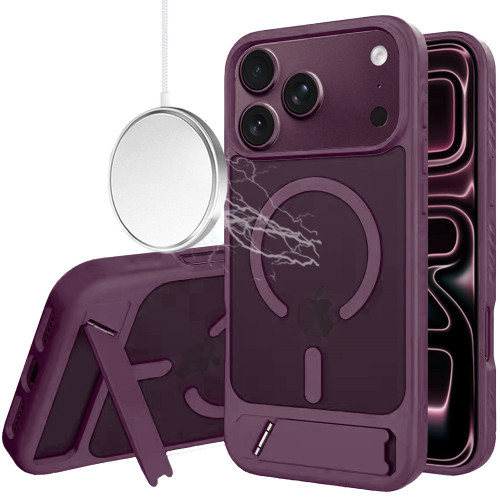 Shade Series MagSafe Matte Hybrid Case with Kickstand for iPhone 18 Pro Max and iPhone 17 Pro Max - Burgundy