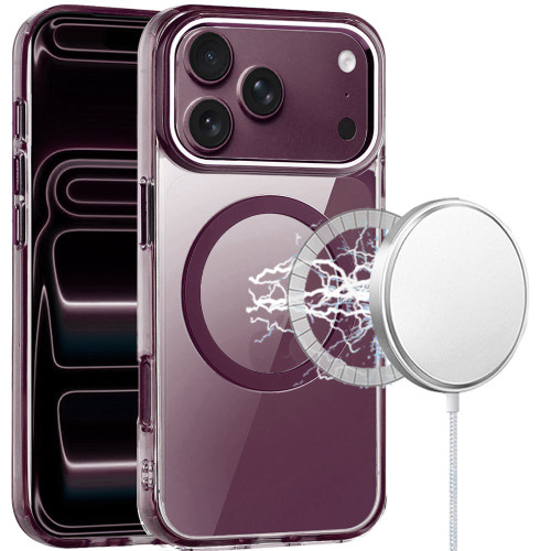 MagSafe Magnetic Crystal Case for iPhone 18 Pro and iPhone 17 Pro - Burgundy