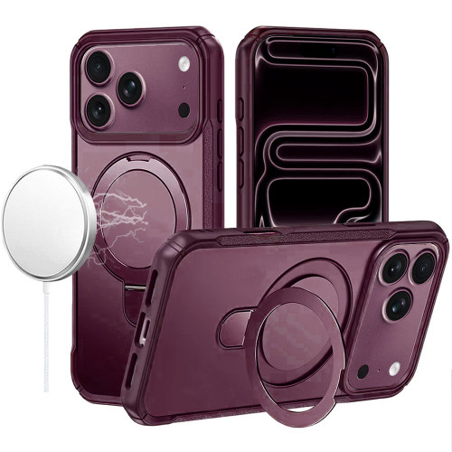 MagSafe Armor Stand Case for iPhone 18 Pro and iPhone 17 Pro - Burgundy