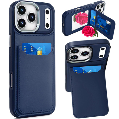 Flap Leather Wallet Fusion Case for iPhone 18 Pro and iPhone 17 Pro - Blue