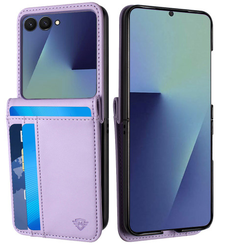 Luxury Leather Wallet Case for Samsung Galaxy Z Flip 8 - Purple