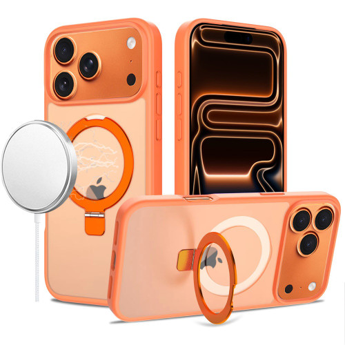 Shade Series MagSafe Case with Ring Holder Kickstand for iPhone 18 Pro and iPhone 17 Pro - Cosmic Orange