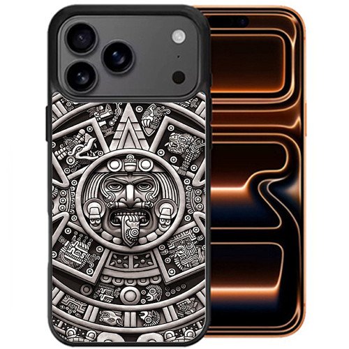 Sublimation Printing Designer Series Case for iPhone 18 Pro and iPhone 17 Pro - Aztec Calendar Sun Stone