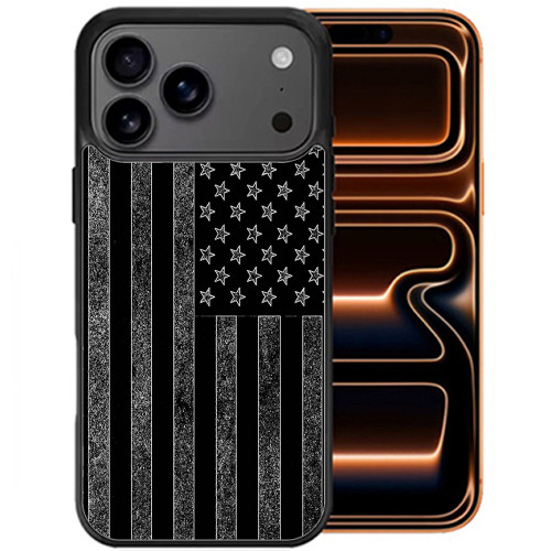 Sublimation Printing Designer Series Case for iPhone 18 Pro and iPhone 17 Pro - American Flag Black
