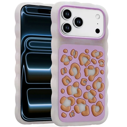 Safari Design Aesthetic Wavy Silicone Case for iPhone 18 Pro and iPhone 17 Pro - Lavender