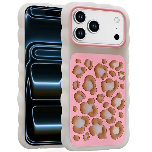 Safari Design Aesthetic Wavy Silicone Case for iPhone 18 Pro and iPhone 17 Pro - Pink