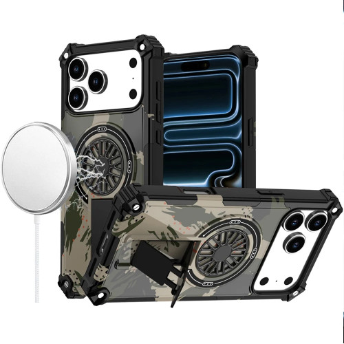 Military Grade MagSafe Tough Ultra Rugged Hybrid Case with Kickstand for iPhone 18 Pro and iPhone 17 Pro