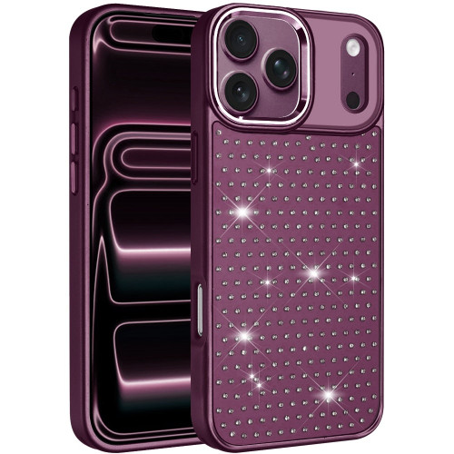 Dazzling Diamond Hybrid Case for iPhone 18 Pro Max and iPhone 17 Pro Max - Burgundy