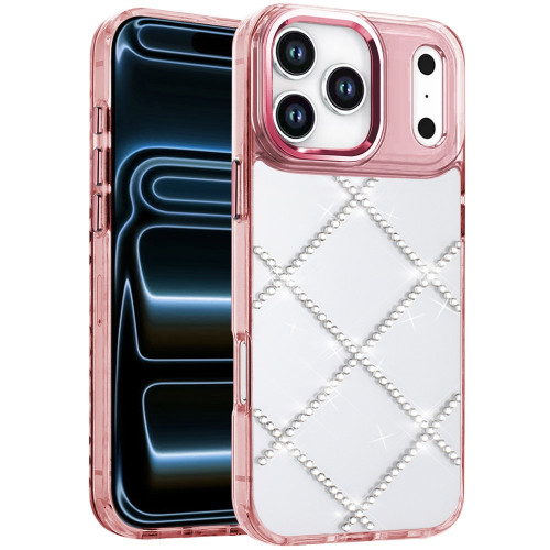 Dazzling Diamond Transparent Hybrid Case for iPhone 18 Pro Max and iPhone 17 Pro Max - Rose Gold
