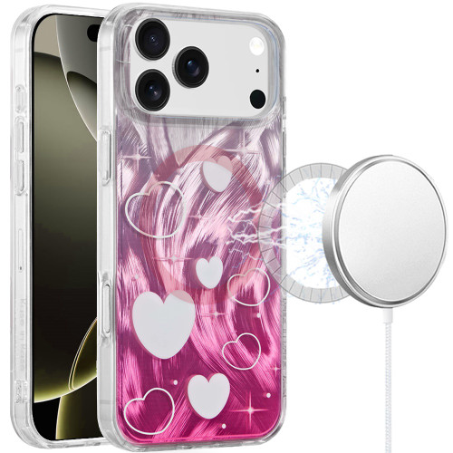 Mood Series MagSafe Hybrid Case for iPhone 18 Pro Max and iPhone 17 Pro Max - Wave Hearts