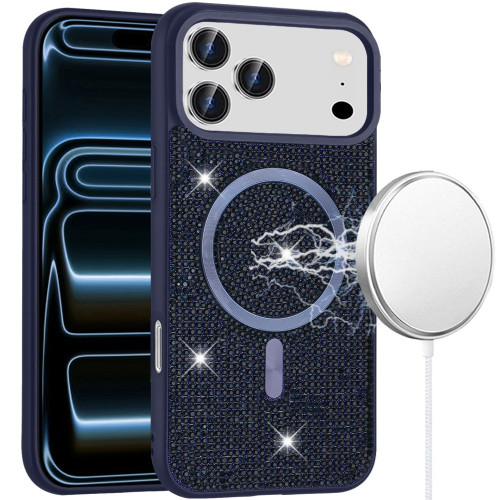 Dazzling Diamond MagSafe Hybrid Case for iPhone 18 Pro Max and iPhone 17 Pro Max - Blue