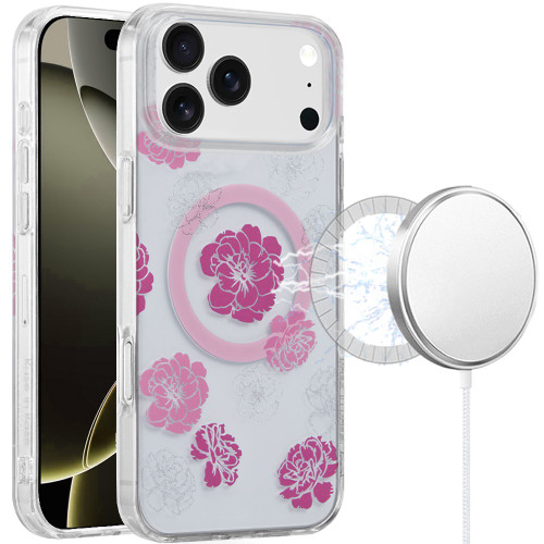 Mood Series MagSafe Hybrid Case for iPhone 18 Pro and iPhone 17 Pro - Pink Flower