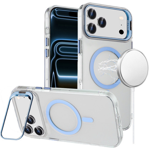 InFrame Series MagSafe Crystal Case with Camera Ring Stand for iPhone 18 Pro and iPhone 17 Pro - Light Blue