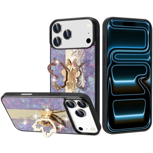 Splendid Bling Crystal Diamond Case with 3D Butterfly Stand for iPhone 18 Pro and iPhone 17 Pro - Purple