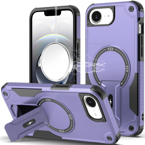 Military Grade HD Armor MagSafe Case with Kickstand for iPhone 17e / 16e - Purple