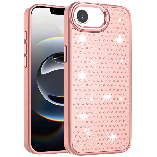 Dazzling Diamond Hybrid Case for iPhone 17e / 16e - Rose Gold