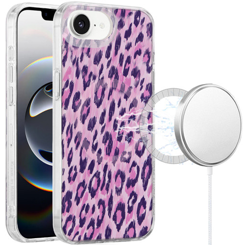 Mood Series MagSafe Hybrid Case for iPhone 17e / 16e - Pink Purple Leopard