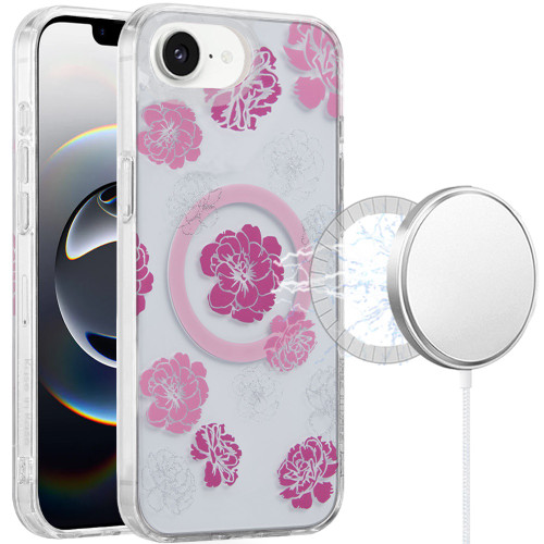 Mood Series MagSafe Hybrid Case for iPhone 17e / 16e - Pink Flower