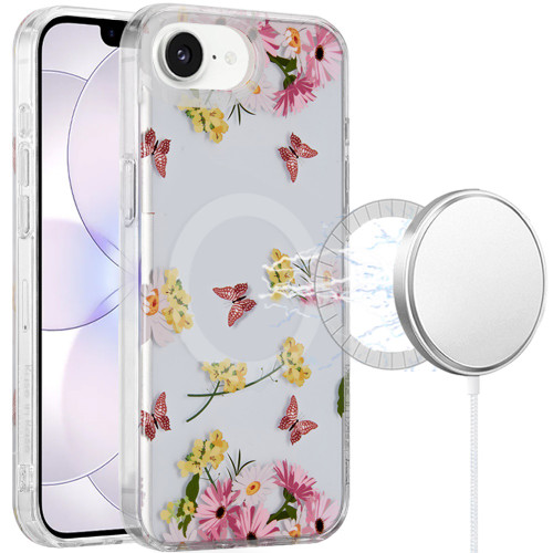 Mood Series MagSafe Hybrid Case for iPhone 17e / 16e - Floral Butterfly