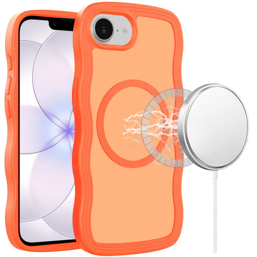 Shade Series Curly Wave Grip Hybrid Case with MagSafe for iPhone 17e / 16e - Cosmic Orange