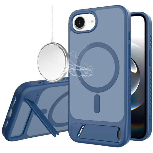 Shade Series MagSafe Matte Hybrid Case with Kickstand for iPhone 17e / 16e - Blue