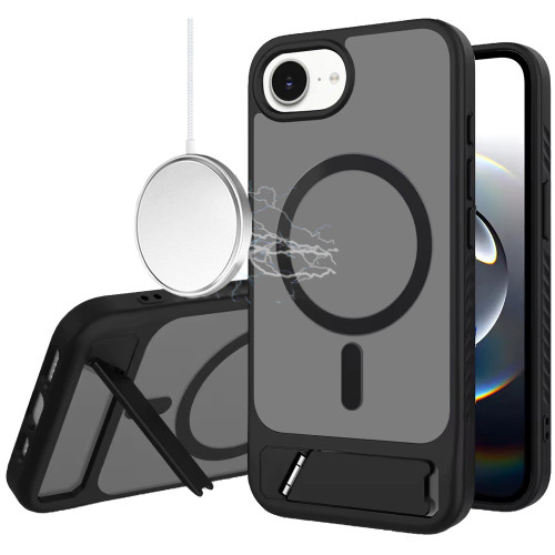 Shade Series MagSafe Matte Hybrid Case with Kickstand for iPhone 17e / 16e - Black
