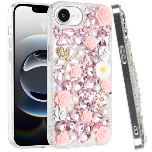 Dazzling Bling 3D Crystal Diamond Case for iPhone 17e / 16e - Pink