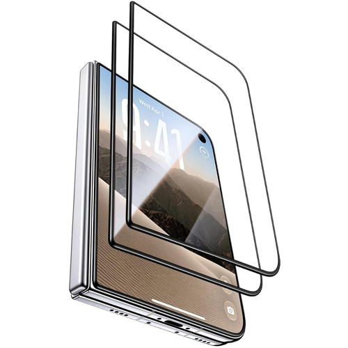 2-Pack Tempered Glass Screen Protector (Outside Screen with Black Edge) for iPhone Duo