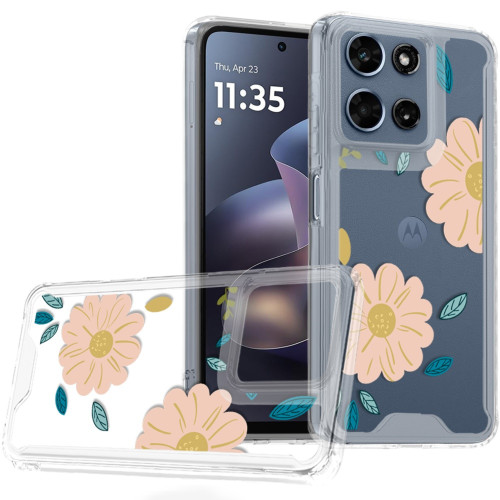 Designer Series Tough Shield Transparent Hybrid Case for Motorola Moto G (2026/2025) / Moto G Play 2026 - Minimalist Large Daisy