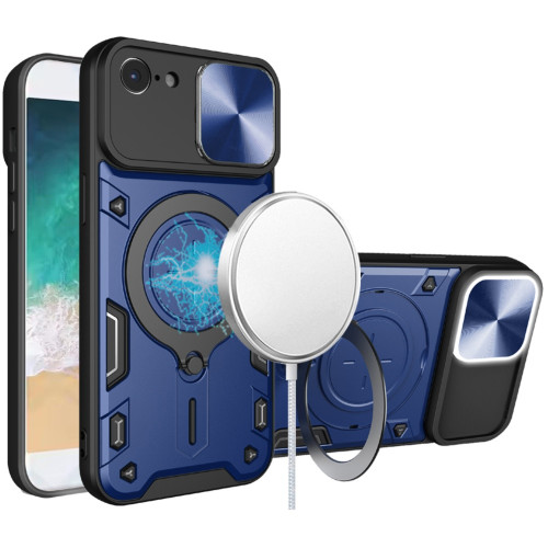 Superior Series Hybrid Case with Ring Stand and Camera Lens Cover for iPhone 17e / 16e - Blue