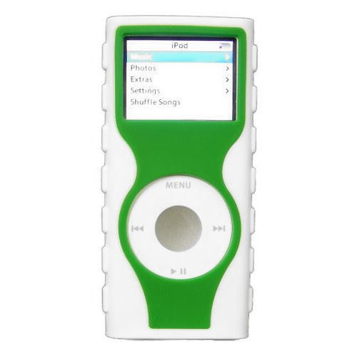 Tough Two-Tone Silicone Skin Cover for 2nd Generation iPod Nano - Green