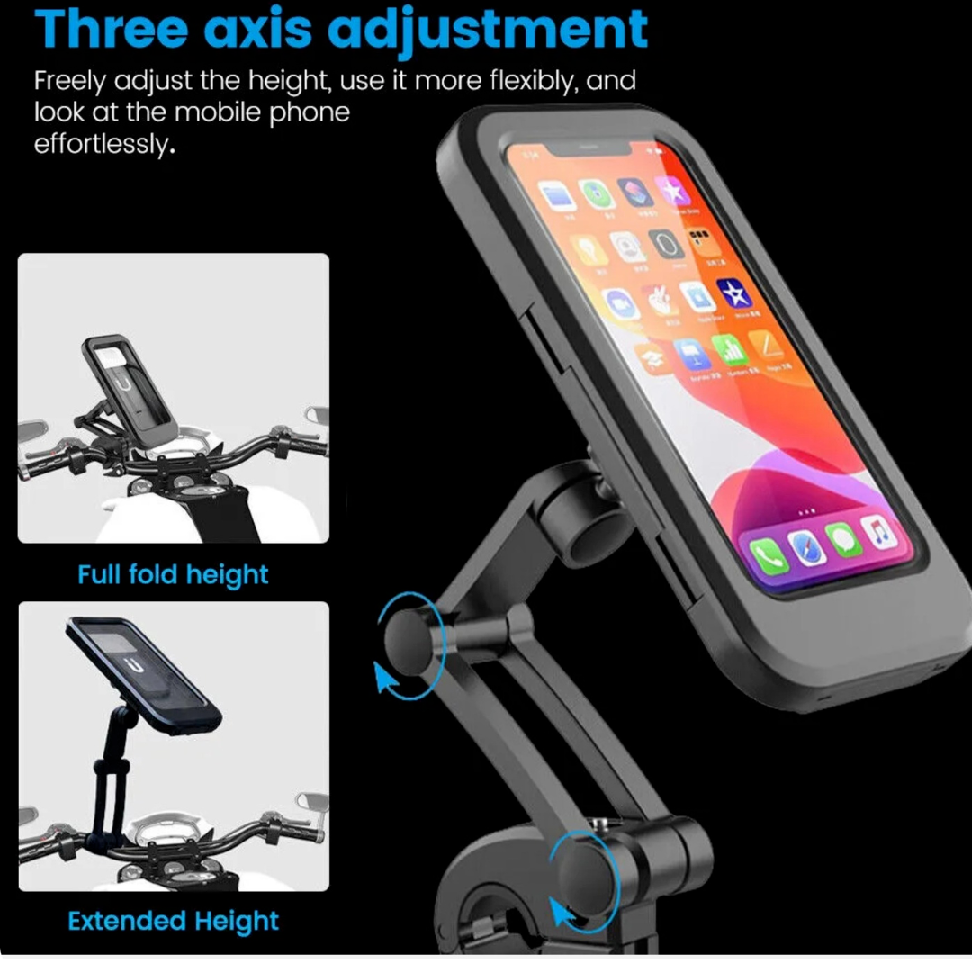 Waterproof Bicycle & Motorcycle Handlebar Phone Holder Black HD