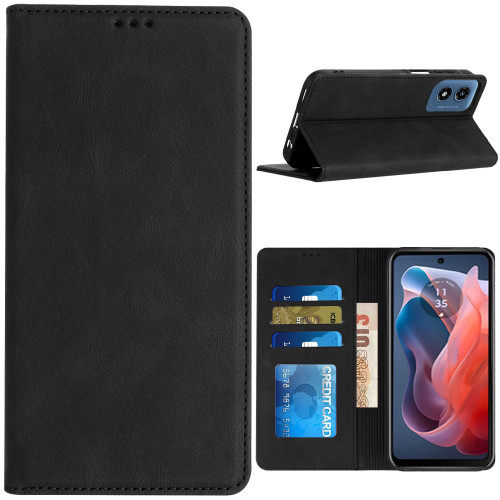 WOBURN Leather Folio Cover Per Motorola Moto G23