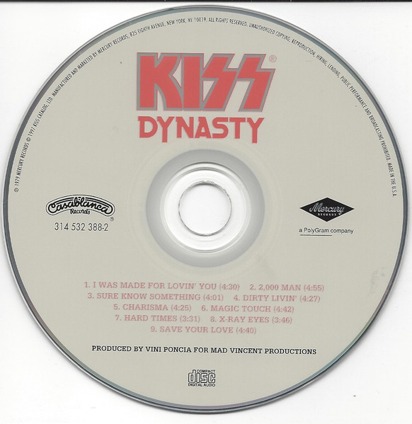 Dynasty Remastered KISS CD