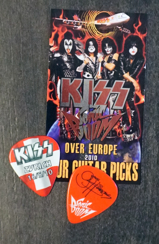 KISS Sonic Boom Europe Zurich 051610 Guitar Pick Gene Simmons