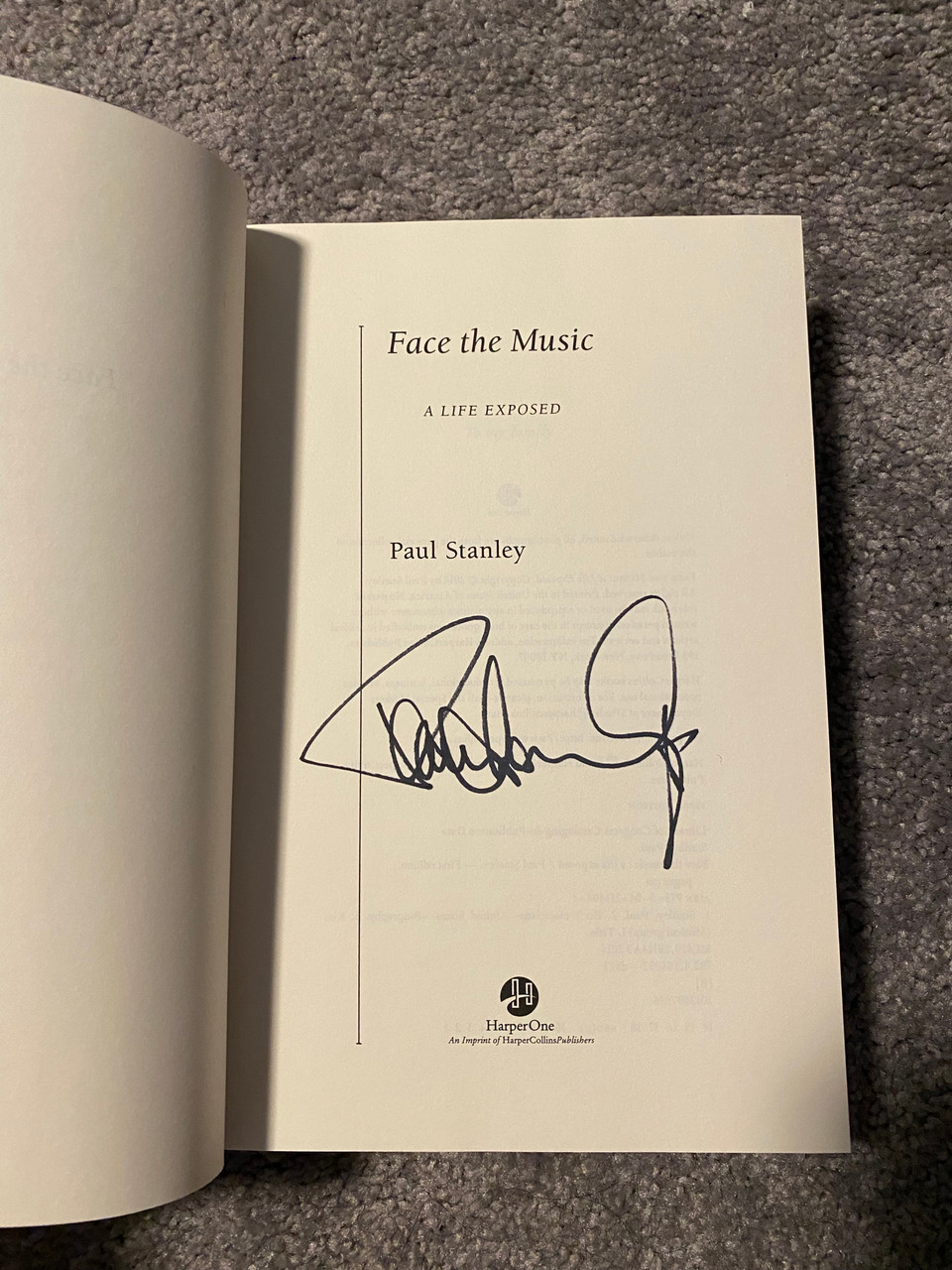 KISS Signed Black Paul Stanley Face the Music Hardcover Book