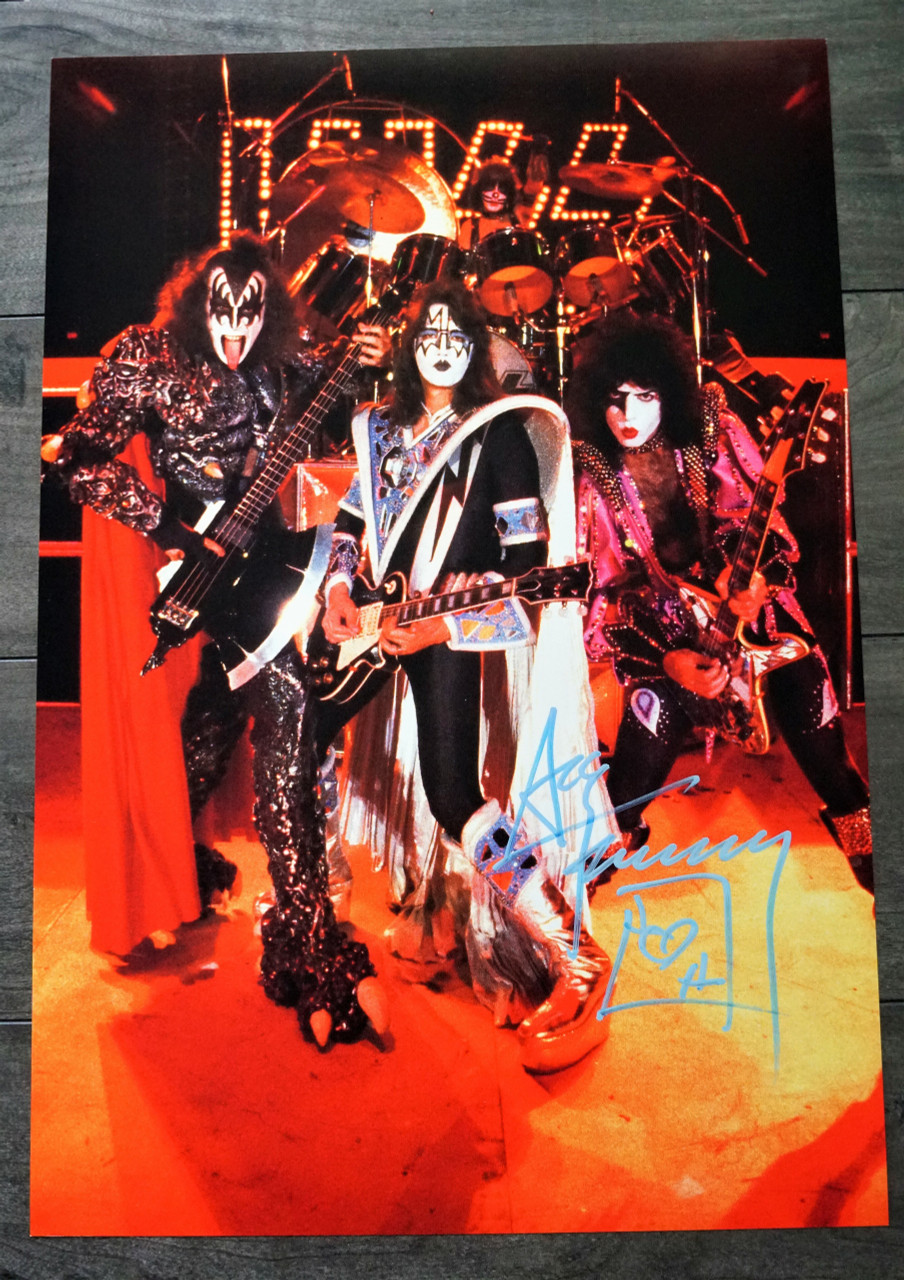 KISS Dynasty Live Pose Band Metallic Poster Signed by Ace Frehley