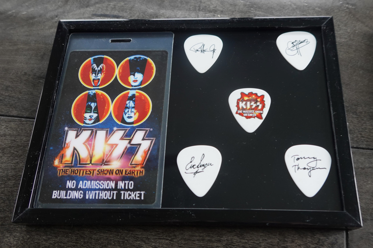 KISS Hottest Show On Earth Tour Common Guitar Pick Set Framed
