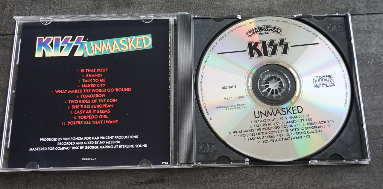 KISS UNMASKED サイン入りCD KISS Unmasked CD 1987 Release