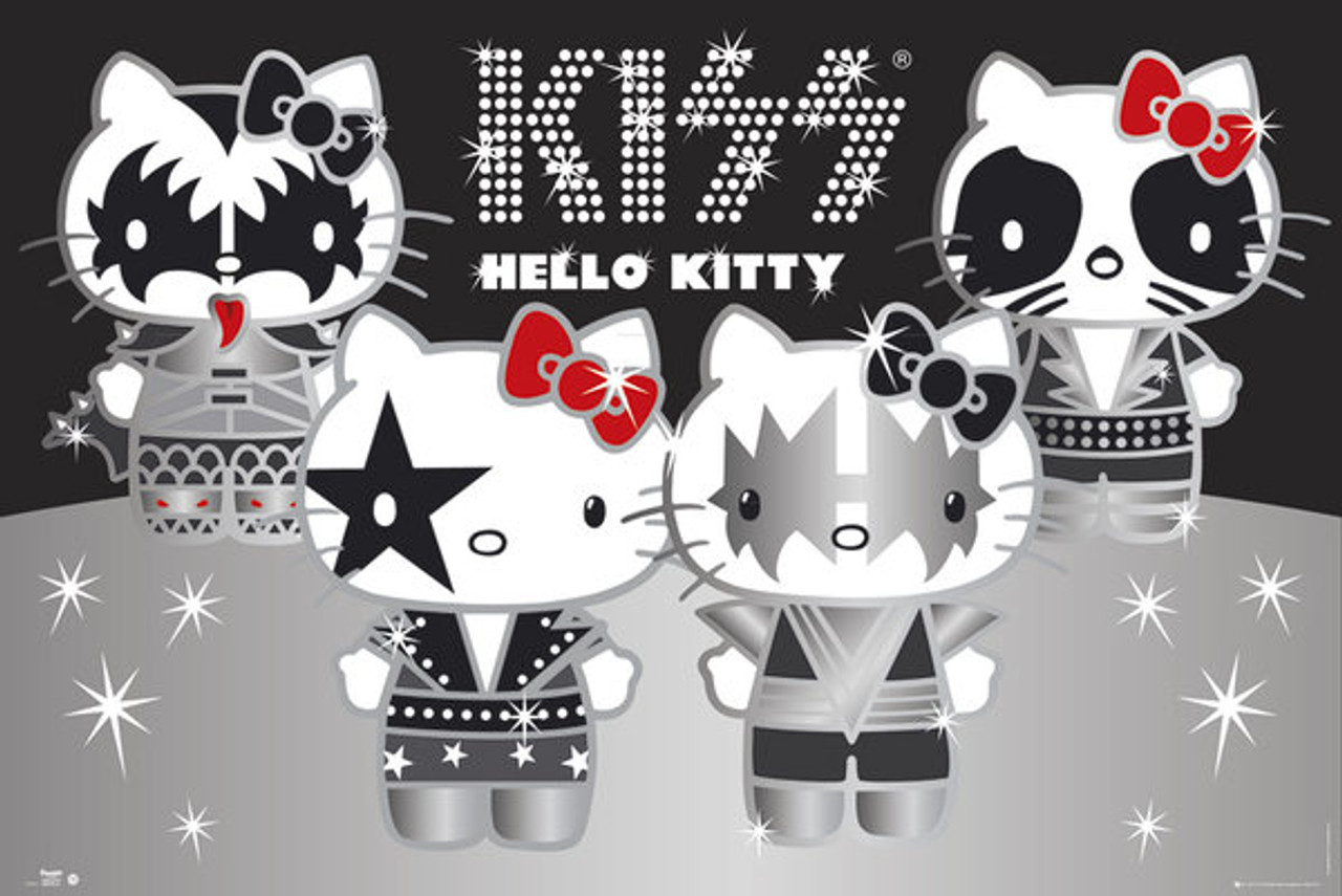 ハローキティ KISSコラボ ROCK'N ROLL ALL NIGHT Hello Kitty x Kiss I Wanna Rock N' Roll All Nite Hot | Depop