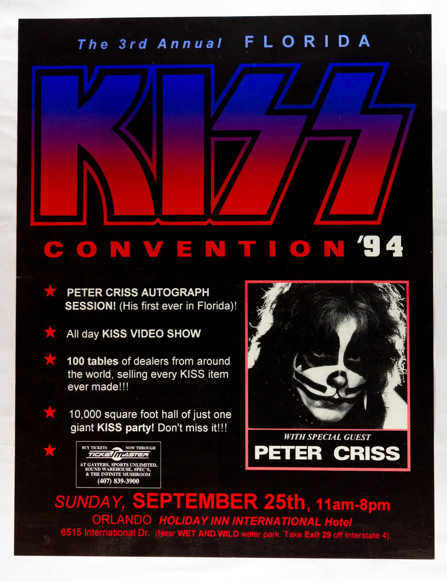 1994 Florida KISS Convention Poster Peter Criss