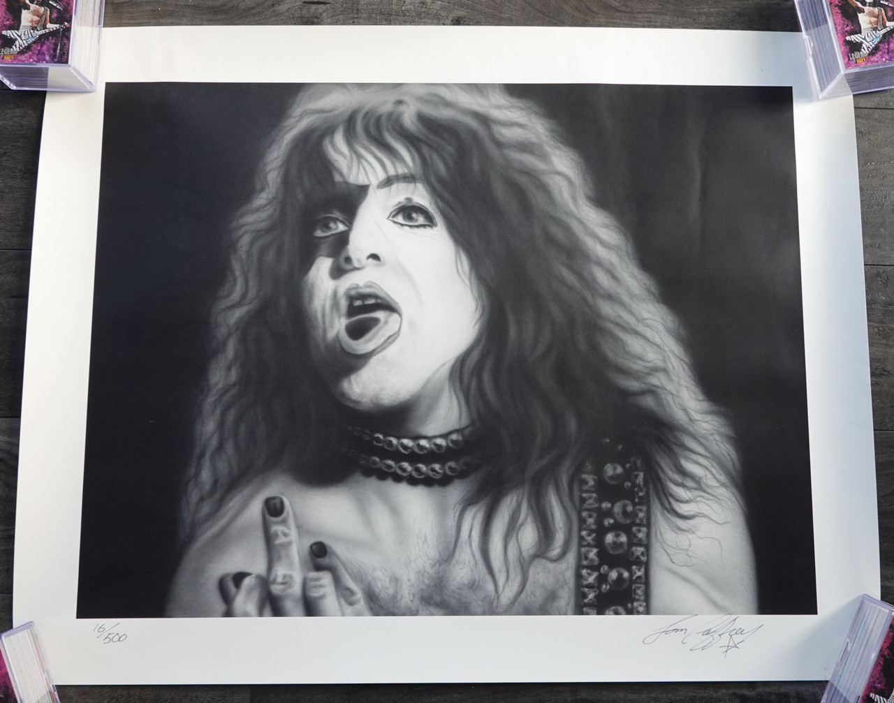 KISS Paul Stanley Black White Signed Poster