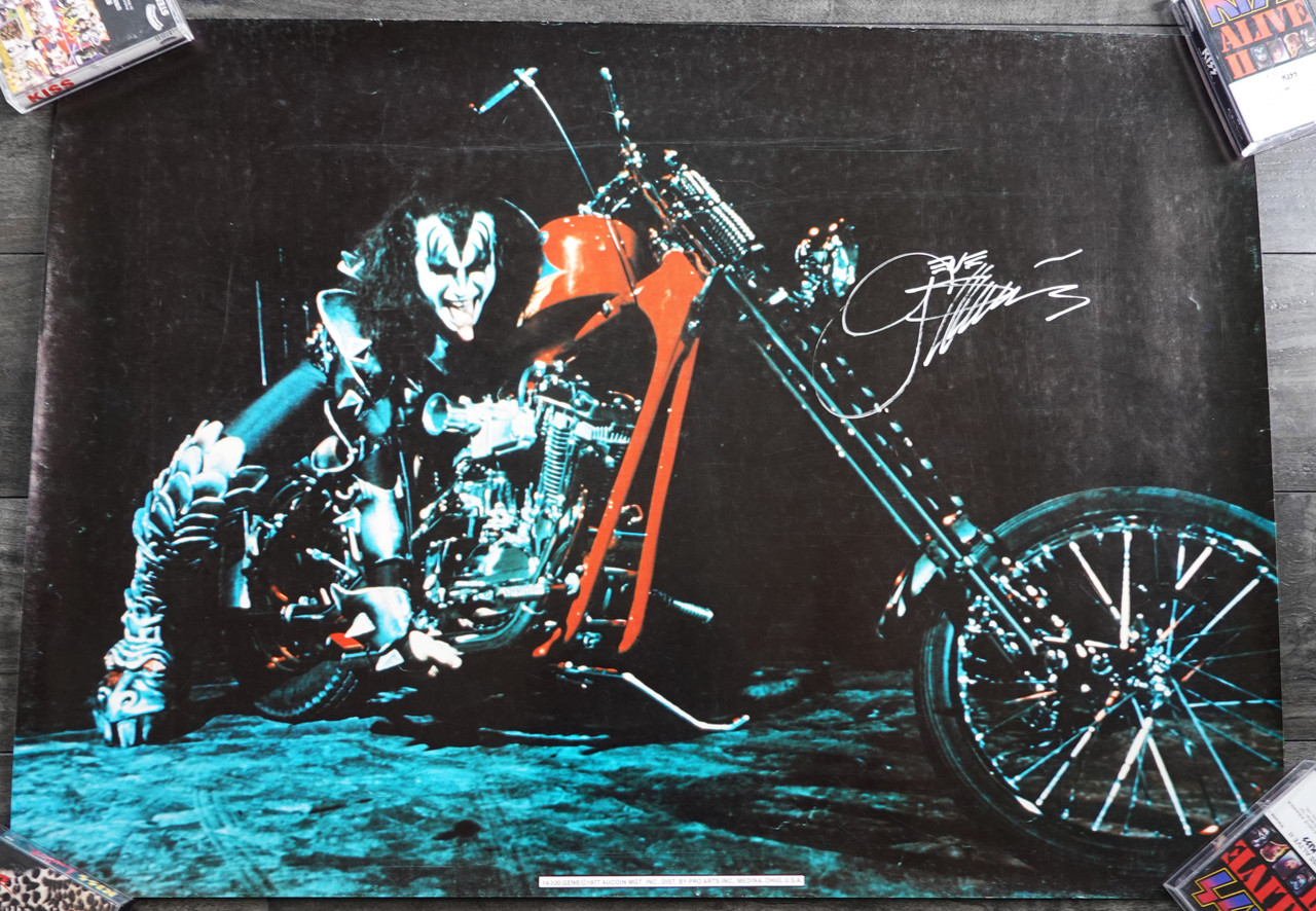 KISS Gene Simmons SIGNED Aucoin Pro Arts Motorcycle Poster