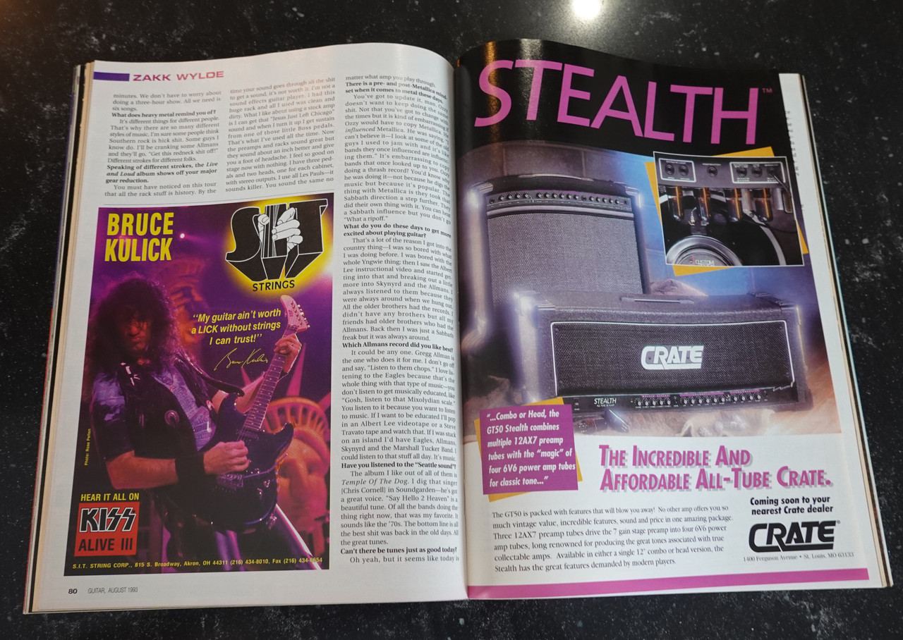 Guitar Magazine August 1993 KISS Anthrax