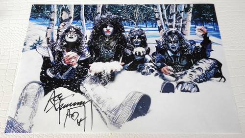 KISSmas Snow Band Metallic Poster Signed by Ace Frehley
