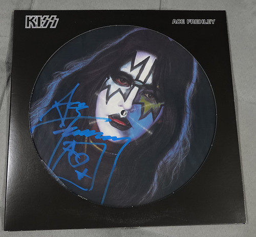 Ace Frehley Solo Album Signed Picture Disc LP Dark Blue