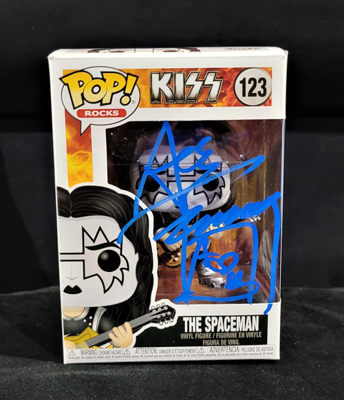 ACE FREHLEY FUNKO POP THE SPACEMAN KISS #123 SIGNED in DARK BLUE ACE FREHLEY FUNKO POP THE SPACEMAN KISS #123 SIGNED in DARK BLUE